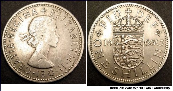 1 shilling 1966, English shield.