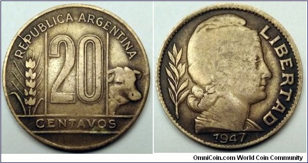 Argentina 20 centavos.
1947