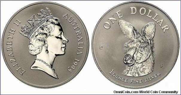1995 Silver Cangaroo (1 Dollar)