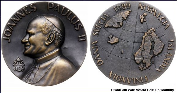 Medal commemorating Papal Visit to Norway, Island, Finland, Denmark and Sweden.