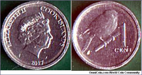 Cook Islands 2017 1 Cent.

Bird.

A tiny coin.