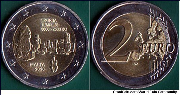 Malta 2020 2 Euros.

Skorba Temples.

A scarce coin with a very low mintage figure.