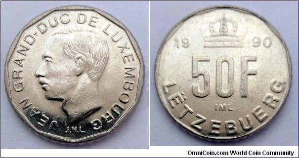 Luxembourg 50 francs.
1990