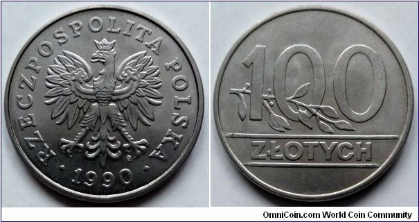 Poland 100 złotych.
1990 (II)