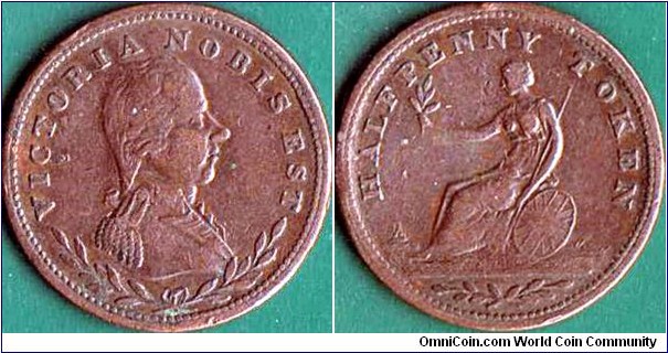 Lower Canada N.D. (1811-13) 1/2 Penny currency token.