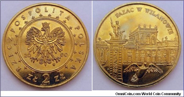 Poland 2 złote.
2000, Palace in Wilanów. Nordic gold. Weight; 8,15g. Diameter; 27mm. Mintage: 500.000 pcs.