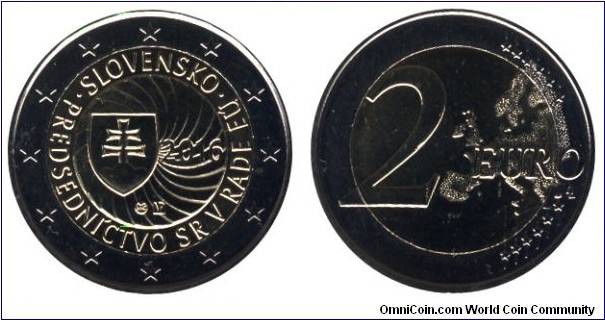 Slovakia, 2 euros, 2016, Cu-Ni-Ni-Brass, bi-metallic, 25.75mm, 8.5g, Slovak Presidency of the Council of the EU.
