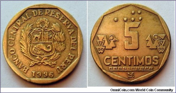 Peru 5 centimos.
1996