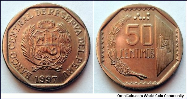 Peru 50 centimos.
1997