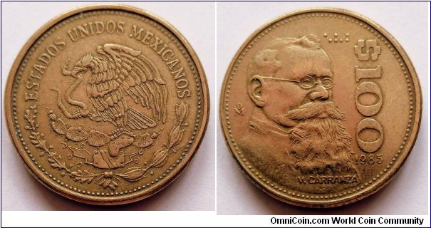 Mexico 100 pesos.
1985
