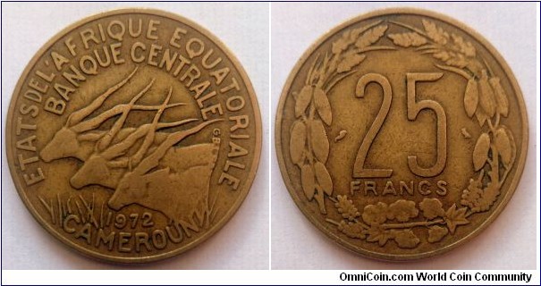 Equatorial African States 25 francs.
1972 (II)