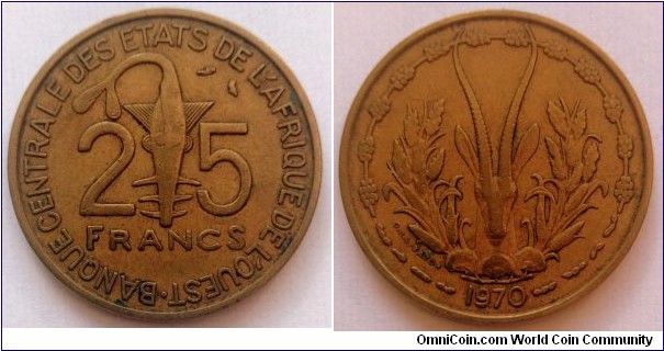 West African States 25 francs. 1970 (II)