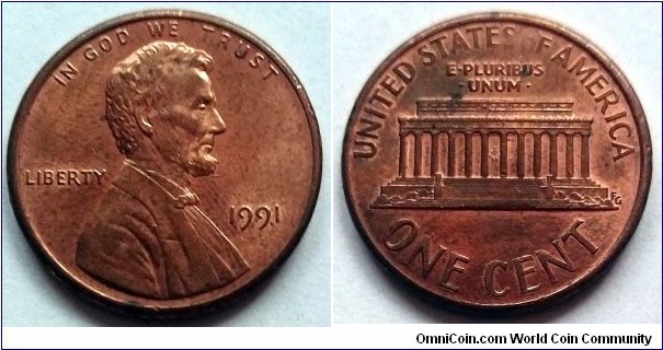 1991 Lincoln cent (II)