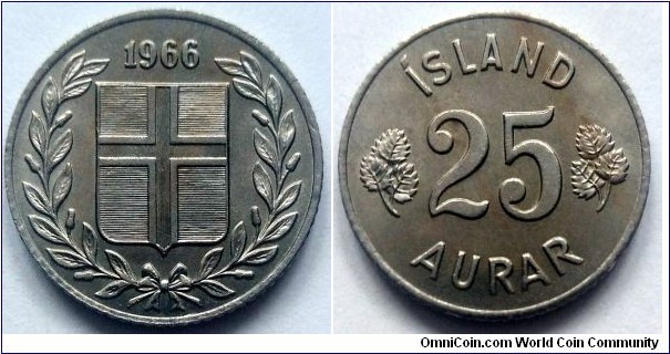 Iceland 25 aurar.
1966 (III)