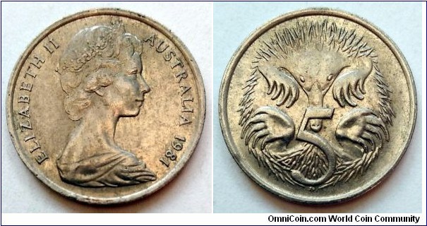 Australia 5 cents.
1981