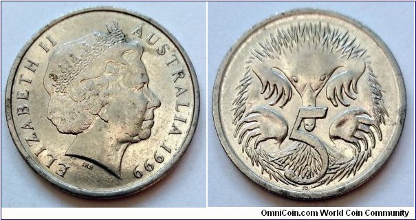Australia 5 cents.
1999 (II)