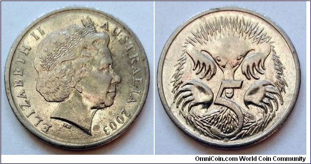 Australia 5 cents.
2003