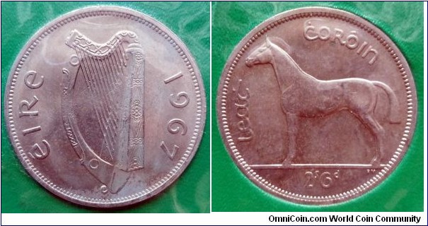 Ireland 1/2 crown from 1967 year set.