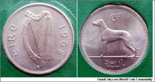 Ireland 6 pence from 1968 year set.
