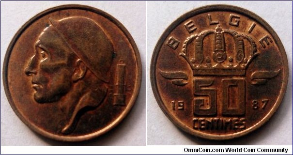 Belgium 50 centimes.
1987, Belgie