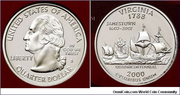 Silver proof S - State quarter Virginia