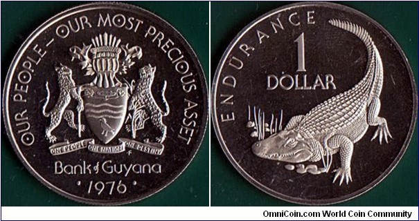 Guyana 1976 FM 1 Dollar.

10 Years of Independence.