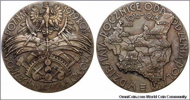 Polish medal - Universal National Exposition, Poznań 1929. 10th Anniversary of Independence.