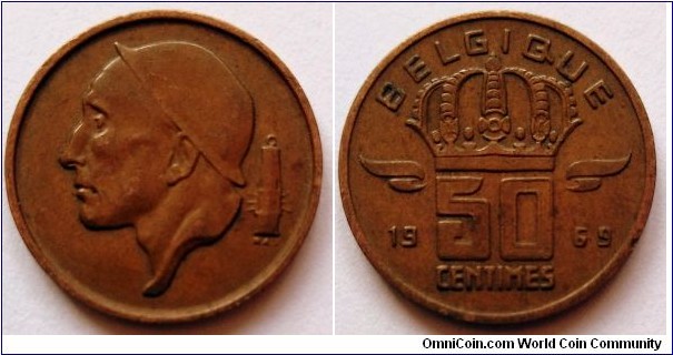 Belgium 50 centimes.
1969, Belgique