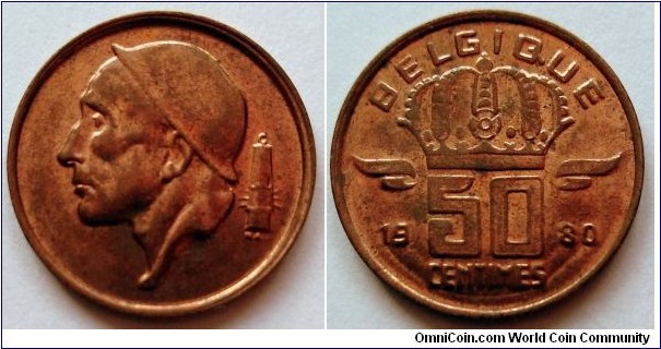 Belgium 50 centimes.
1980, Belgique