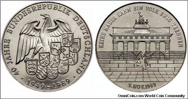 German  medal - 40 years of the Federal Republic of Germany.