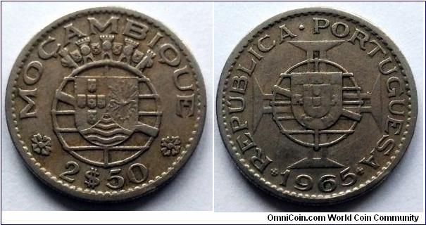 Mozambique 2,50 escudos. 1965, Portugal administration.