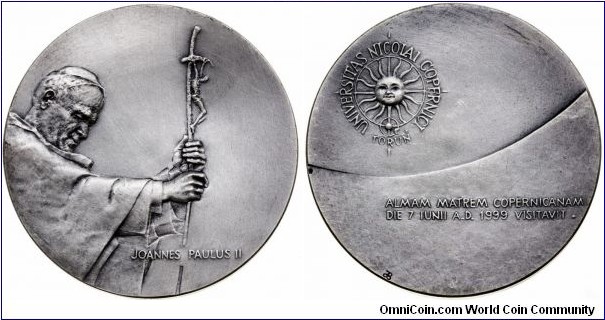 Polish medal - Pope John Paul II. Nicolaus Copernicus University in Toruń.