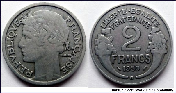 France 2 francs.
1950 B