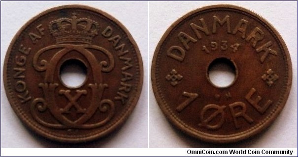 Denmark 1 ore. 1934
