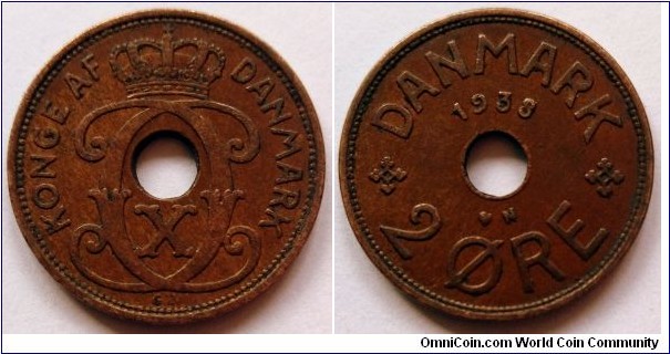 Denmark 2 ore.
1938 (II)