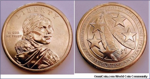 2021 D 1 dollar - Native Americans in the US Military Service.