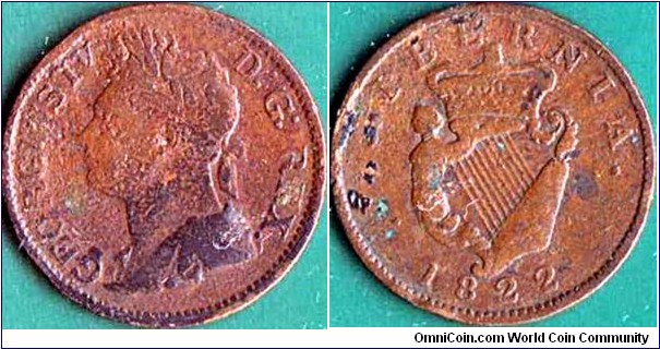 Ireland 1822 1/2 Penny.