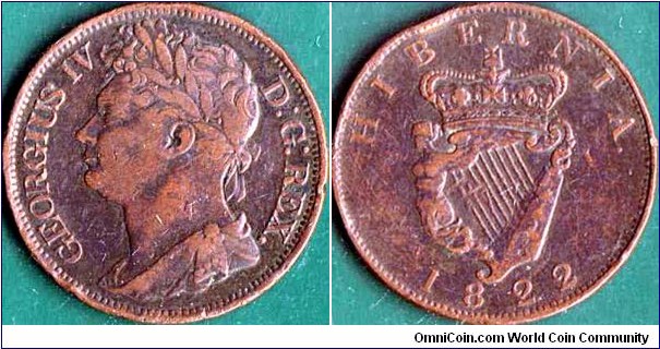 Ireland 1822 1 Penny.