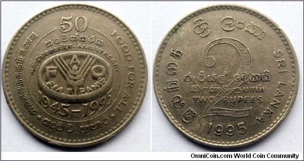 Sri Lanka 2 rupees.
1995, 50th Anniversary of F.A.O. (II)