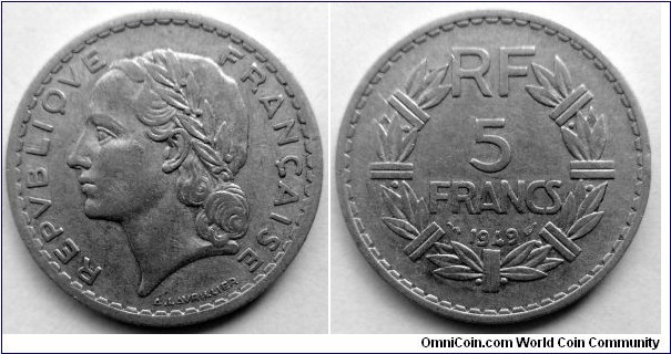 france 5 francs.
1949