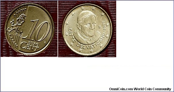 10 Euro cents - 
 Pontificate of Benedict XVI