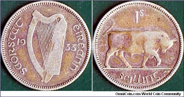 Ireland 1933 1 Shilling.