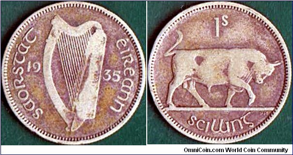 Ireland 1935 1 Shilling.