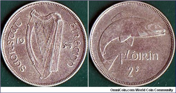 Ireland 1935 1 Florin (2 Shillings).