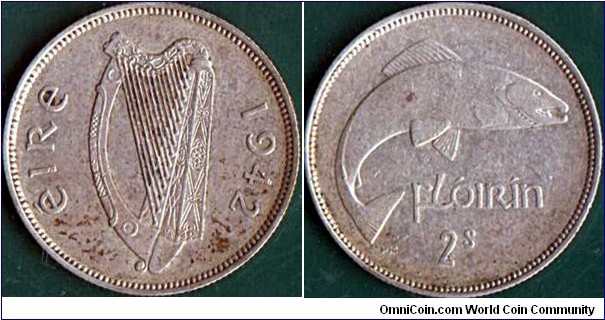 Ireland 1942 1 Florin (2 Shillings).