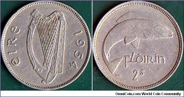 Ireland 1954 1 Florin (2 Shillings).
