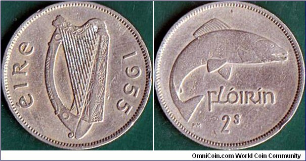 Ireland 1955 1 Florin (2 Shillings).