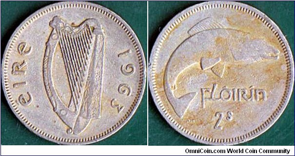 Ireland 1963 1 Florin (2 Shillings).