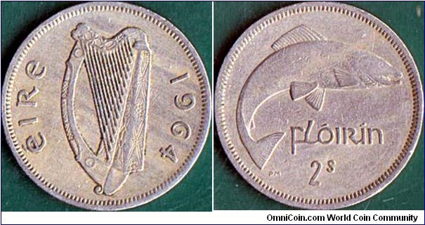 Ireland 1964 1 Florin (2 Shillings).