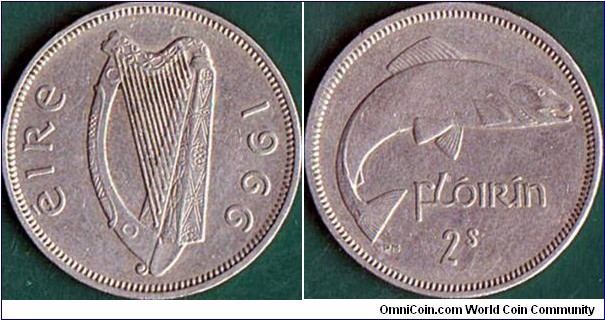 Ireland 1966 1 Florin (2 Shillings).